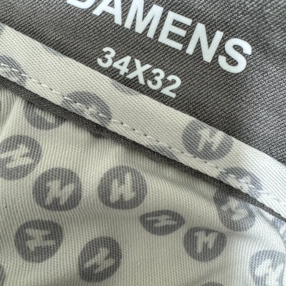Mugsy Damens Pants Mens 34X32 Chino Stretch Comfort Gray Casual Golf - Picture 5 of 12